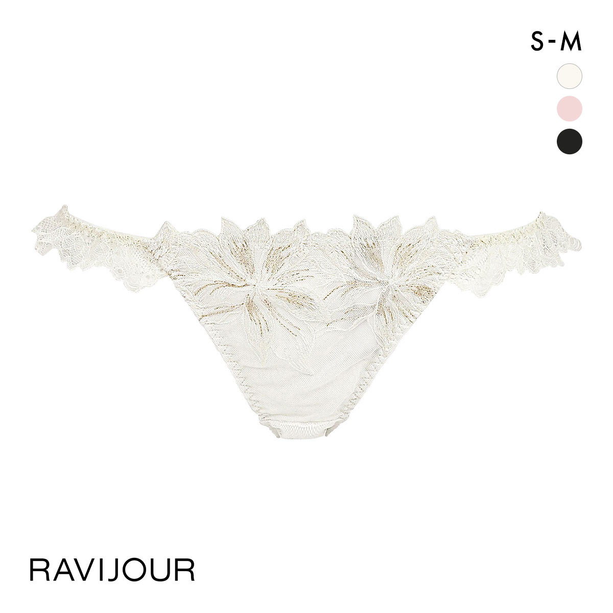 ラヴィジュール イノセンス フリル ショーツ ノーマルショーツ SM バックレース 総レース 透け ホールデザイン RAVIJOUR(IV-アイボリー-S)