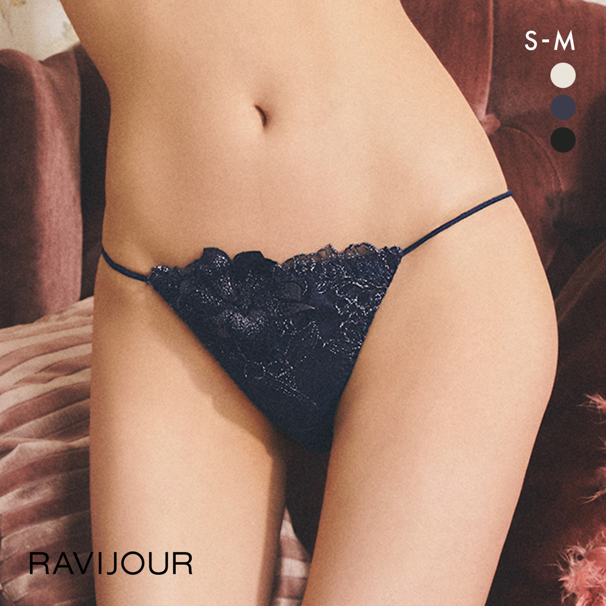 ラヴィジュール マリーサテン エンブレース ショーツ ノーマルショーツ SM バックレース 透け RAVIJOUR(NV-ネイビー-S)
