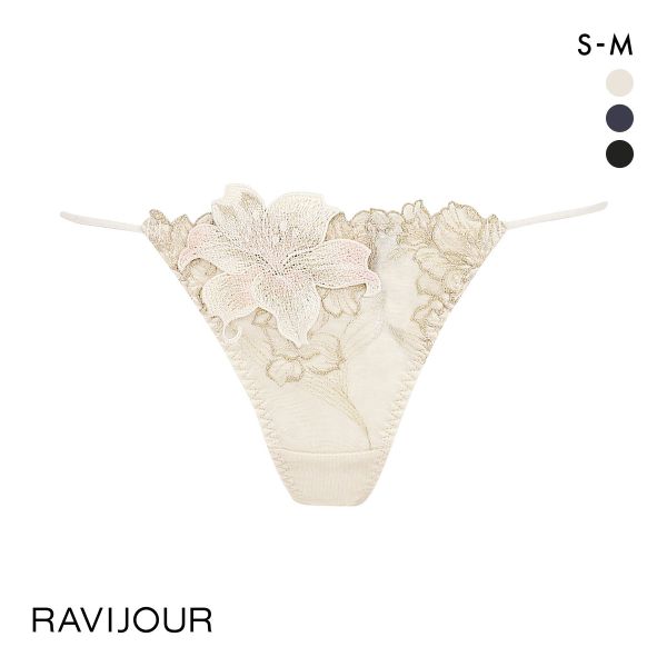 ラヴィジュール マリーサテン ストレッチレース Tバックショーツ タンガ ソング SM バックレース 透け ストリング RAVIJOUR