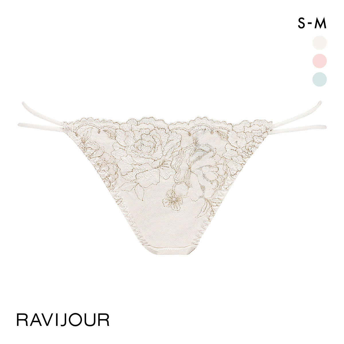 ラヴィジュール ブレッシングフラワー エンブレース ショーツ ノーマルショーツ SM バックレース 透け RAVIJOUR(WH-ホワイト-S)