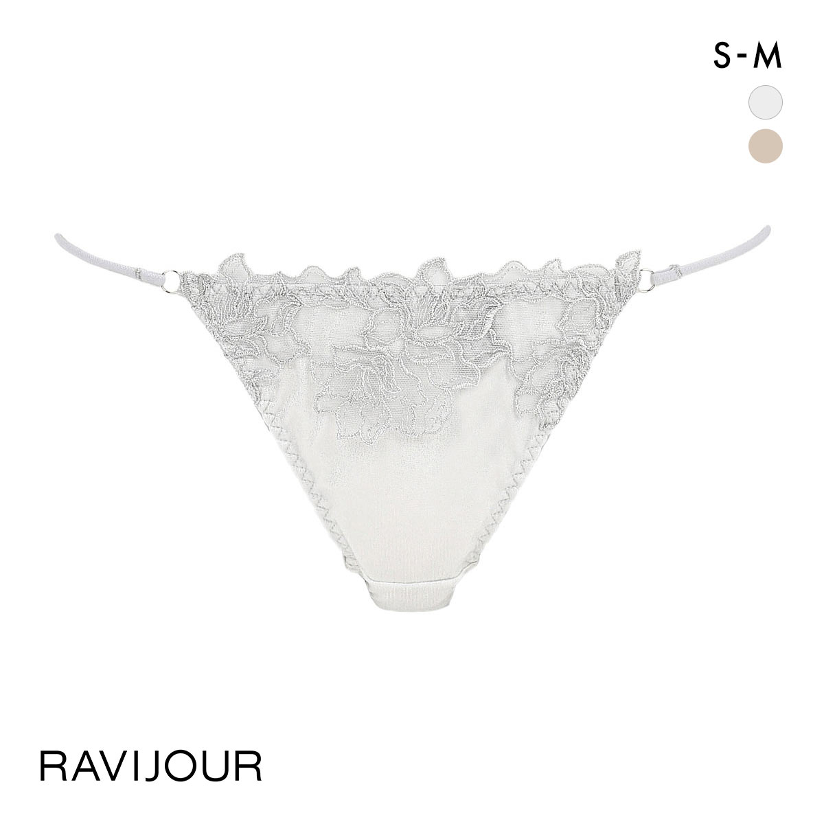 ラヴィジュール スターライト Tバック SM バックレース 透け ストリング RAVIJOUR(SL-シルバー-S)