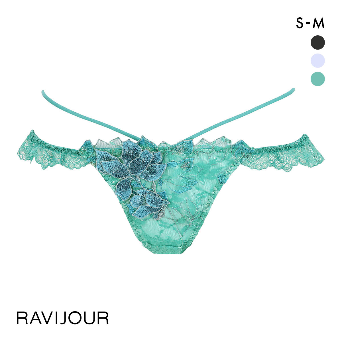ラヴィジュール ノーブルマグノリア ストレッチレース ノーマルショーツ SM バックレース 透け RAVIJOUR(GR-グリーン-S)