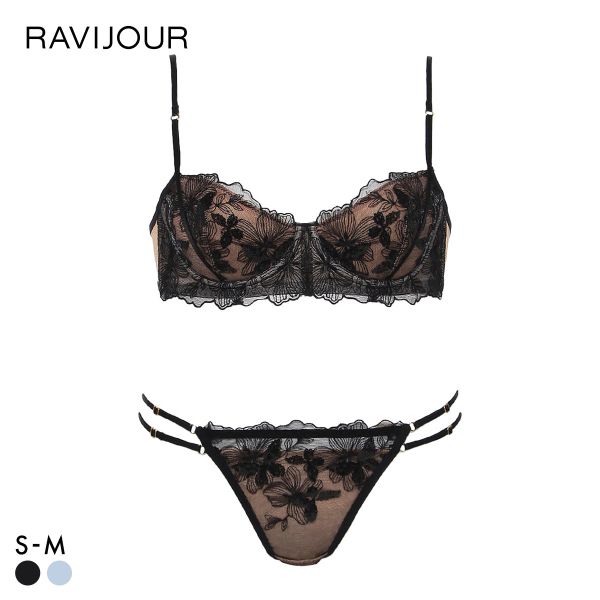 ラヴィジュール MINAMOコラボ グロウレース ブラ＆Tバックセット ブラジャー Tバックショーツ ソング セクシー RAVIJOUR