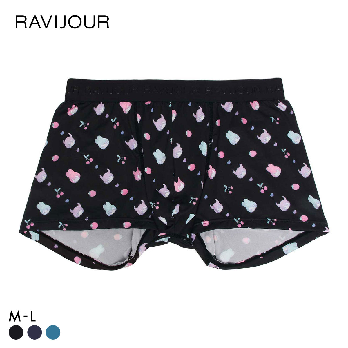 ラヴィジュール MINAMO ×田中かえさん×RAVIJOURコラボ メンズアンダーショーツ ボクサーパンツ RAVIJOUR ウオモ ラヴィモ デビモ(BK-ブラック-M)