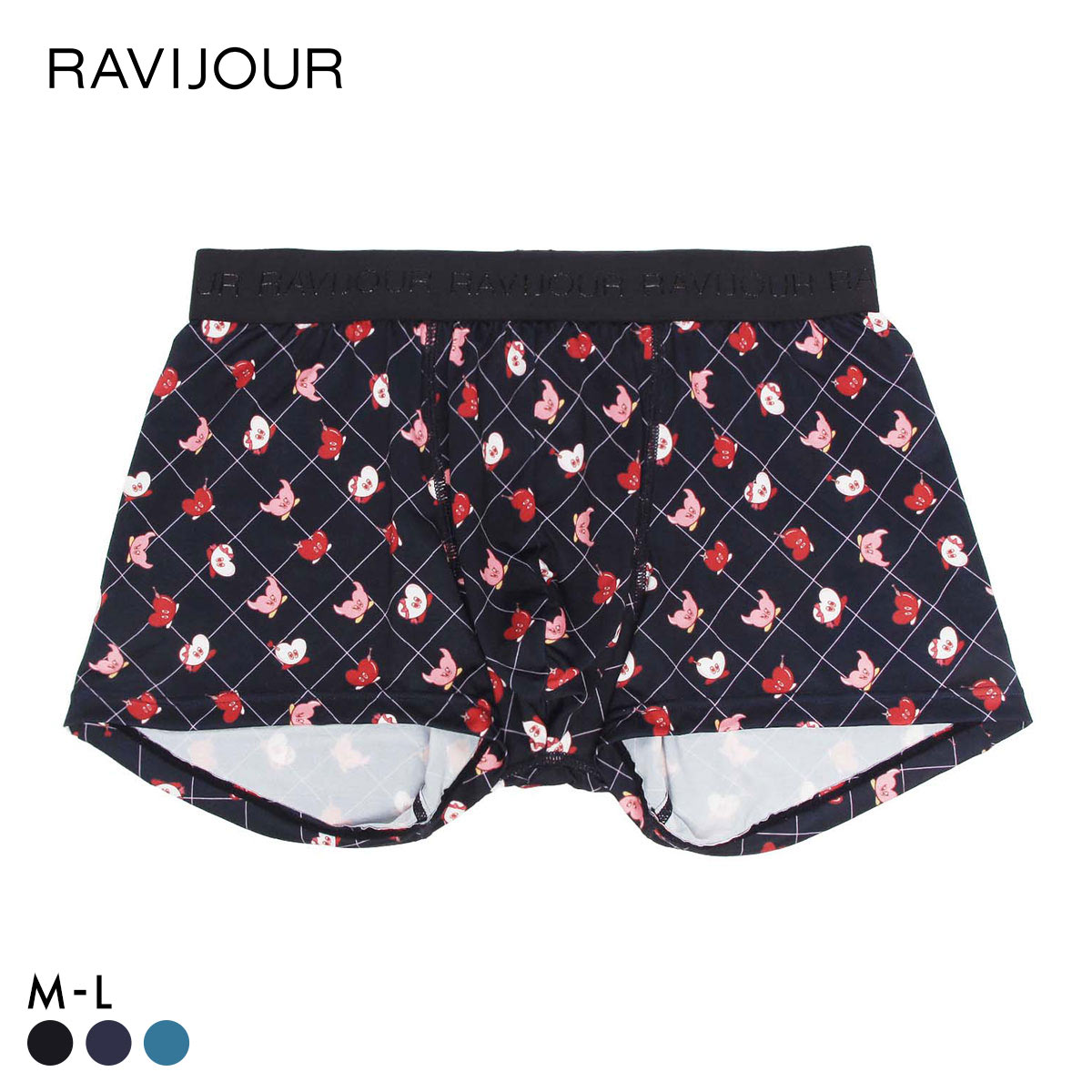 ラヴィジュール MINAMO ×田中かえさん×RAVIJOURコラボ メンズアンダーショーツ ボクサーパンツ RAVIJOUR ウオモ ラヴィモ デビモ(NV-ネイビー-M)