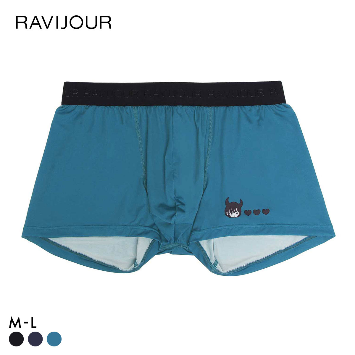 ラヴィジュール MINAMO ×田中かえさん×RAVIJOURコラボ メンズアンダーショーツ ボクサーパンツ RAVIJOUR ウオモ ラヴィモ デビモ(BU-ブルー-M)