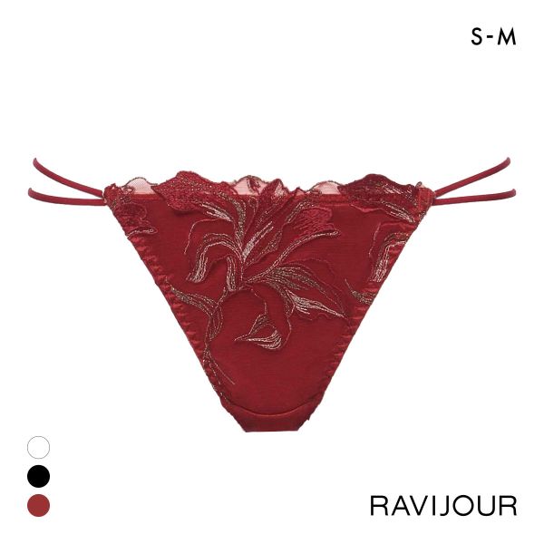 ラヴィジュール クラリス エンブロイダリーレース Tバックショーツ SM バックレース 透け ストリング RAVIJOUR