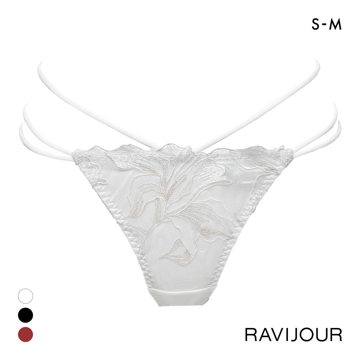 ラヴィジュール クラリス ストリングコード Tバックショーツ SM バックレース 透け ストリング RAVIJOUR(WH-ホワイト-S)