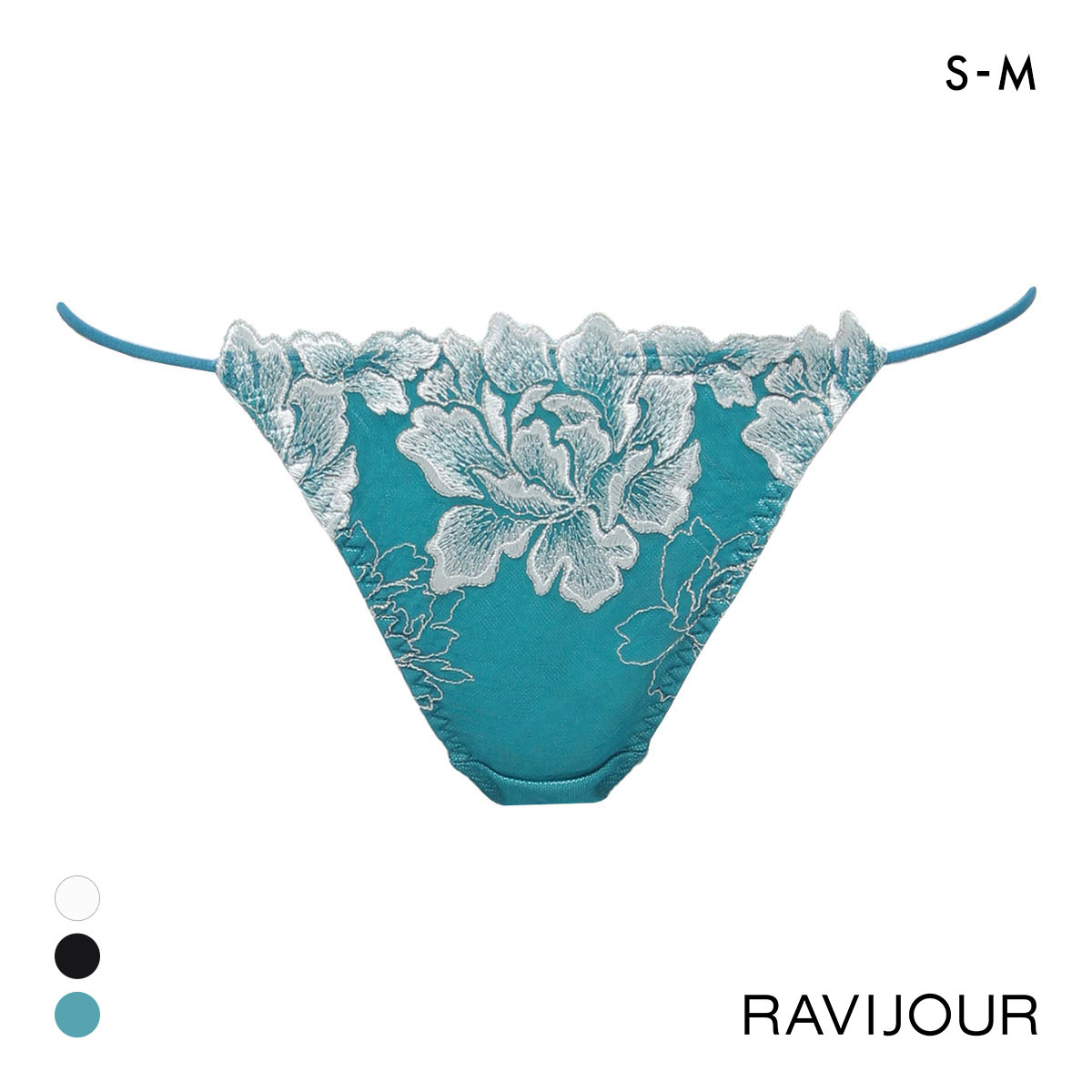 ラヴィジュール ルナリア レースアップ ノーマルショーツ SM バックレース 透け RAVIJOUR(GR-グリーン-S)