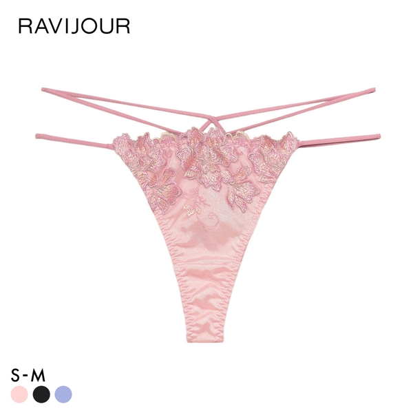ラヴィジュール マルヴァ エンブロイダリーレースTバック ソング Tショーツ SM バックレース 透け RAVIJOUR