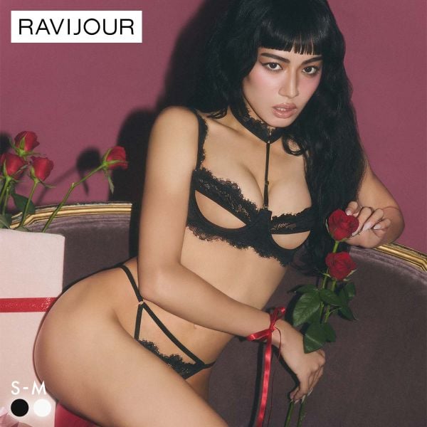 ラヴィジュール ノワールブラン ブラ＆Tバック セット ブラショーツ セット Tバックショーツ セクシー 過激 ランジェリー RAVIJOUR