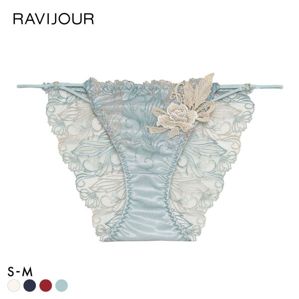 ラヴィジュール フェザーセレステ エンブロイダリーレースショーツ ノーマルショーツ SM バックレース 透け RAVIJOUR