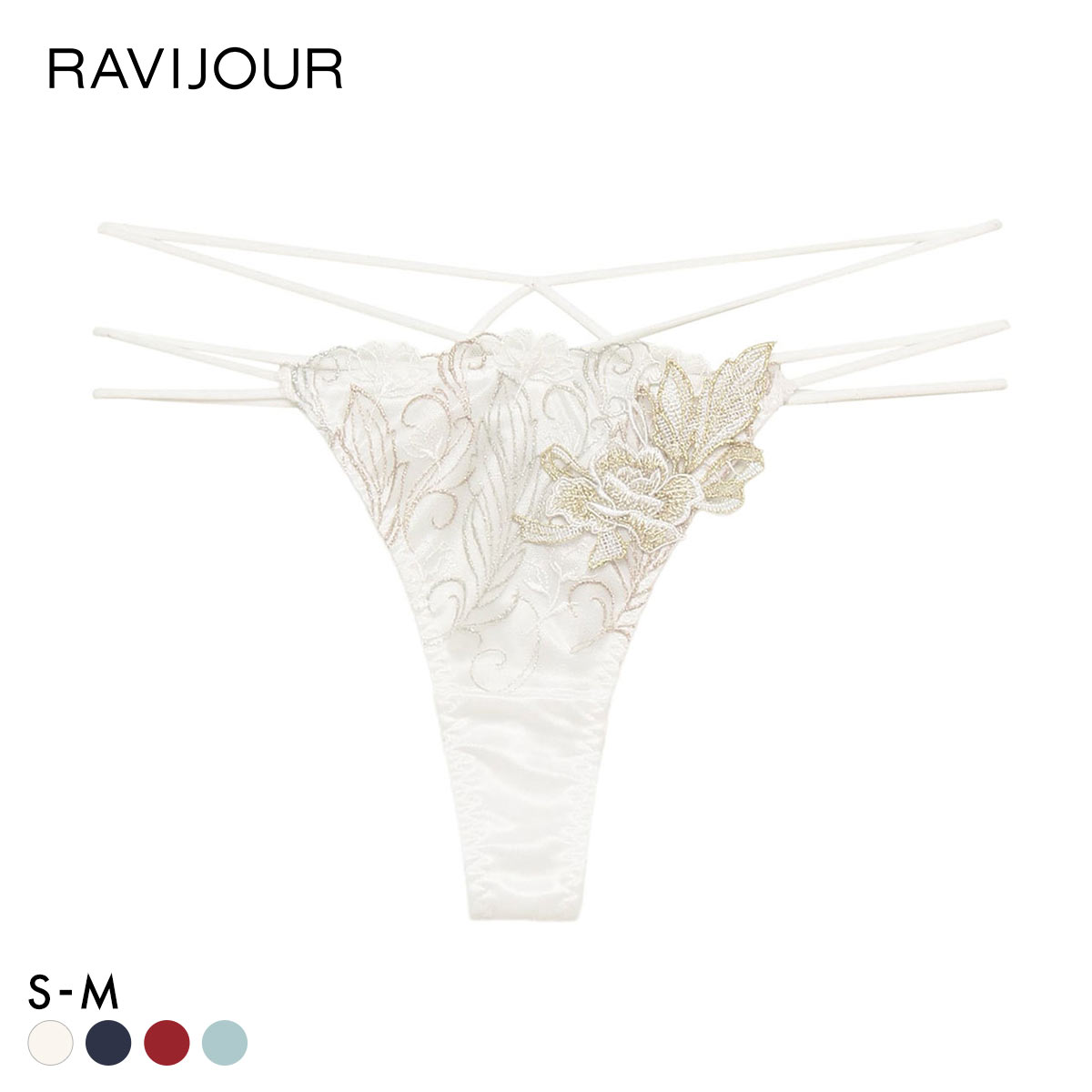 ラヴィジュール フェザーセレステ ストリングコード Tバックショーツ セクシー ソング タンガ SM バックレース 透け RAVIJOUR(WH-ホワイト-S)