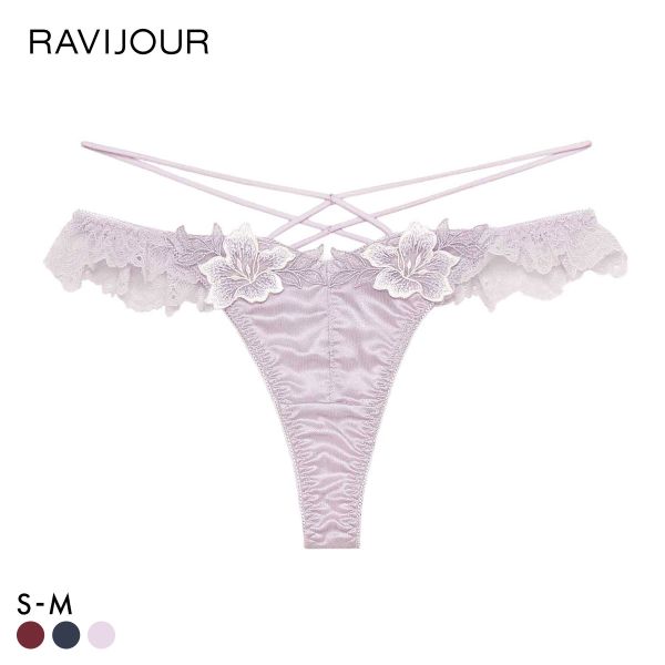 ラヴィジュール グロリアージュ フリルレース Tバックショーツ ソング タンガ SM バックレース 透け RAVIJOUR