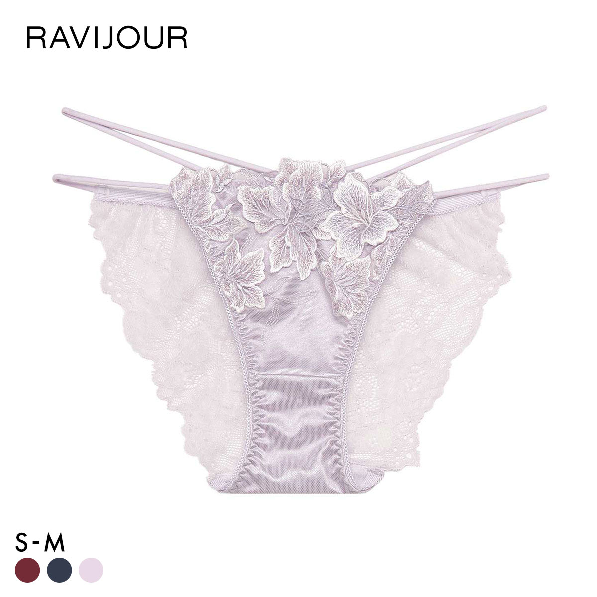 ラヴィジュール グロリアージュ ストレッチレース ショーツ ノーマルショーツ SM バックレース 透け RAVIJOUR(PU-パープル-S)