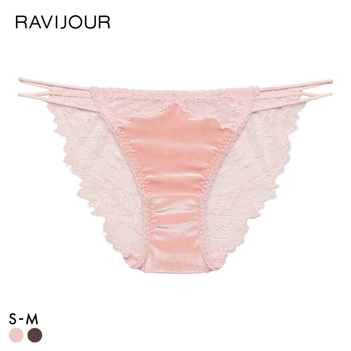 ラヴィジュール ベルベットニュイ ショーツ ノーマルショーツ SM バックレース 透け RAVIJOUR(PI-ピンク-S)