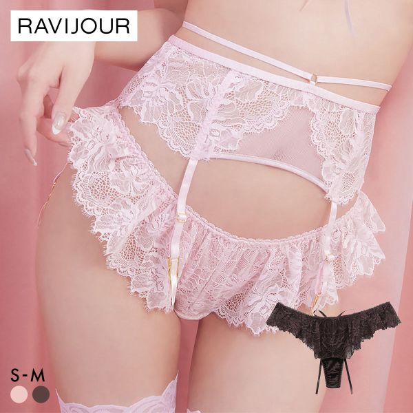 ラヴィジュール ベルベットニュイ フレア Tバックショーツ ソング タンガ SM バックレース 透け RAVIJOUR