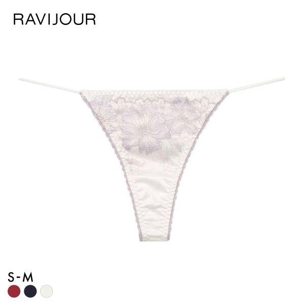 ラヴィジュール アルミラ エンブロイダリーレース Tバックショーツ ソング タンガ SM バックレース 透け RAVIJOUR