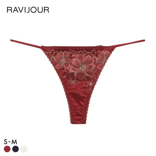 ラヴィジュール アルミラ エンブロイダリーレース Tバックショーツ ソング タンガ SM バックレース 透け RAVIJOUR