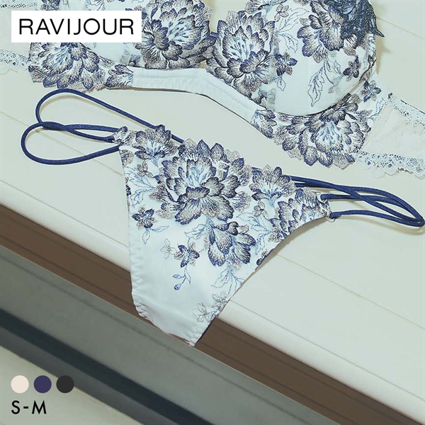 ラヴィジュール パルフルール エンブロイダリーレース Tバックショーツ ソング タンガ SM セクシー バックレース 透け RAVIJOUR