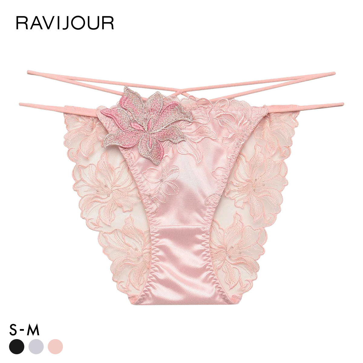 ラヴィジュール ヴェリシア ストリングコード ショーツ ノーマルショーツ SM セクシー バックレース 透け RAVIJOUR(PI-ピンク-S)