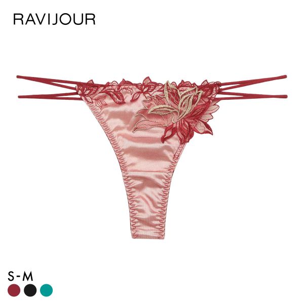 ラヴィジュール エルザ エンブロイダリーレース Tバックショーツ ソング タンガ SM セクシー バックレース 透け RAVIJOUR