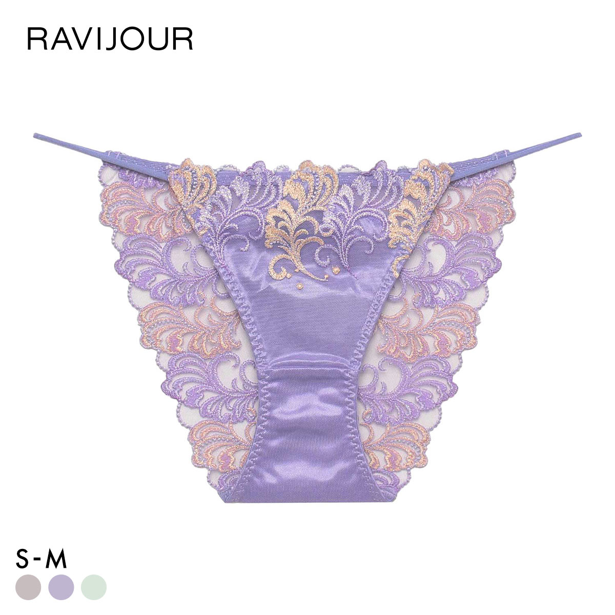 ラヴィジュール アヴェルネ エンブロイダリーレース ショーツ ノーマルショーツ SM セクシー バックレース 透け RAVIJOUR(PU-パープル-S)