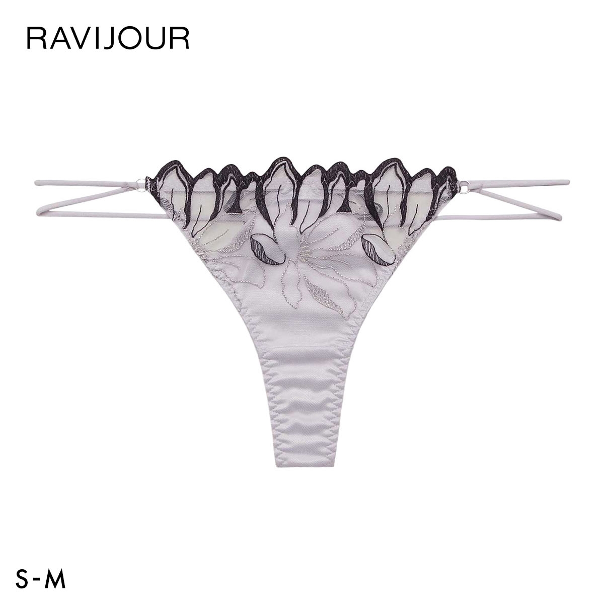 ラヴィジュール フィリナス ダブルストリングコード Tバックショーツ ソング タンガ SM セクシー バックレース 透け RAVIJOUR(GY-グレー-S)