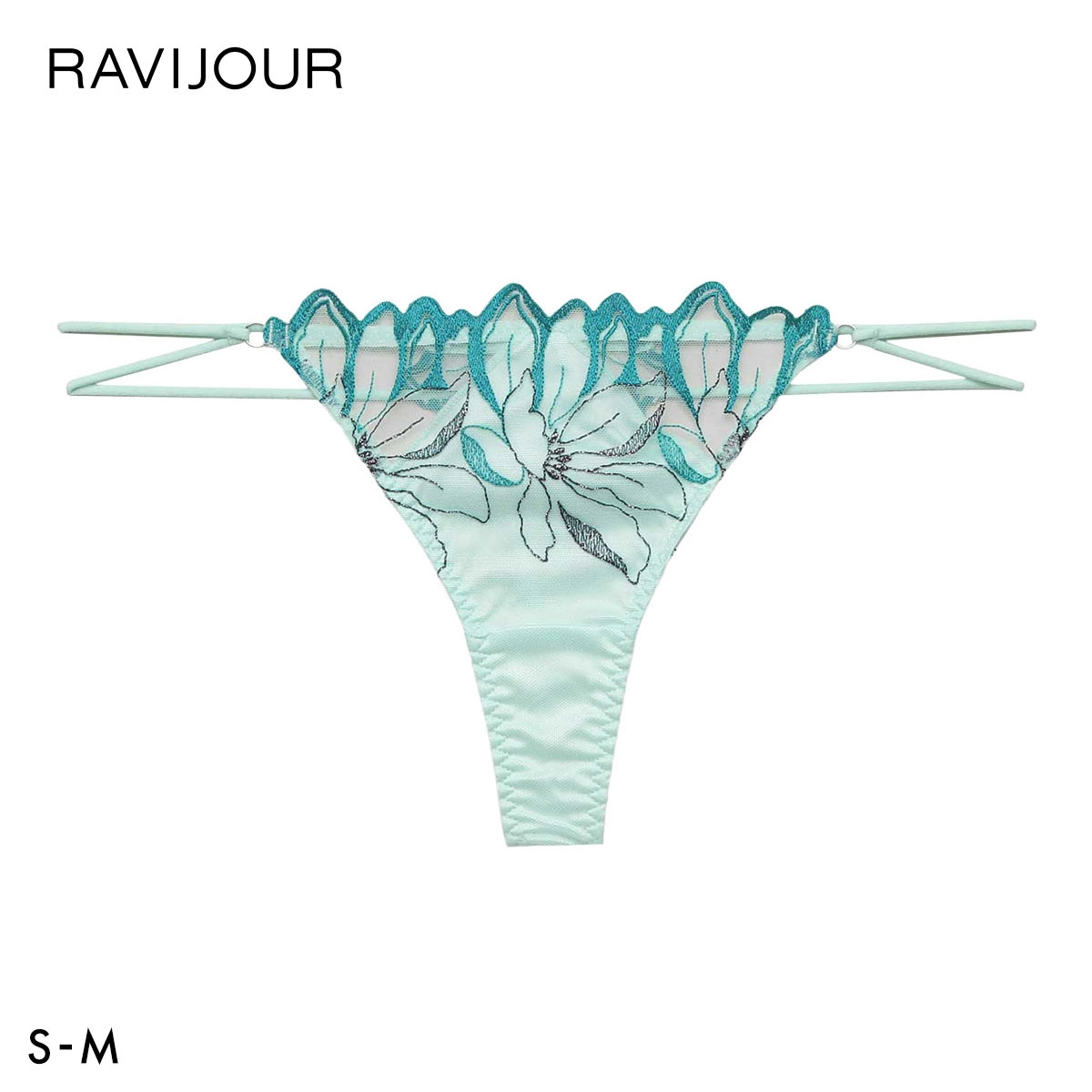 ラヴィジュール フィリナス ダブルストリングコード Tバックショーツ ソング タンガ SM セクシー バックレース 透け RAVIJOUR(GR-グリーン-S)