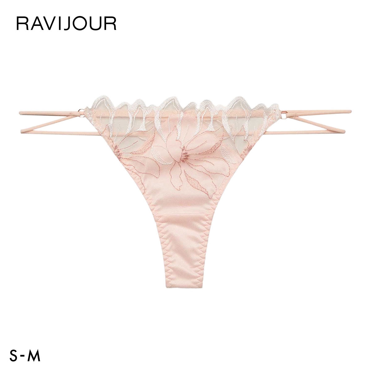 ラヴィジュール フィリナス ダブルストリングコード Tバックショーツ ソング タンガ SM セクシー バックレース 透け RAVIJOUR(PI-ピンク-S)