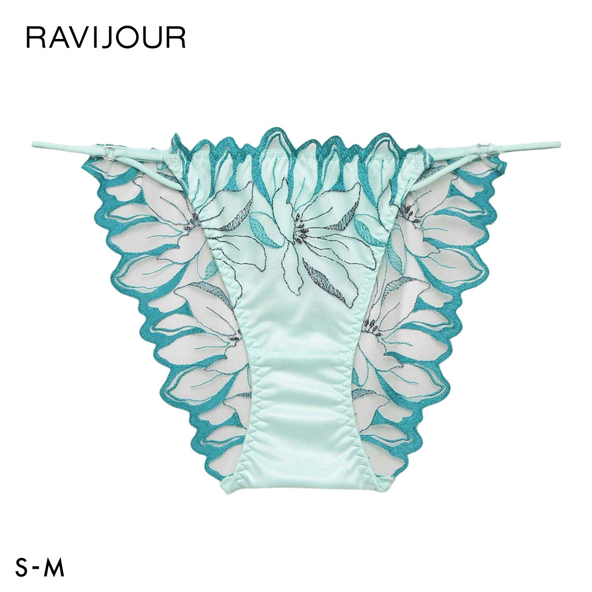 ラヴィジュール フィリナス エンブロイダリー ノーマルショーツ SM セクシー バックレース 透け RAVIJOUR(GR-グリーン-S)