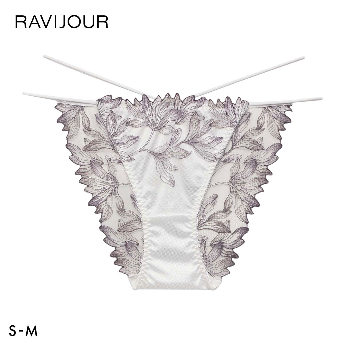 ラヴィジュール ミストフローラ エンブロイダリー ノーマルショーツ SM セクシー バックレース 総レース 透け RAVIJOUR(WH-ホワイト-S)