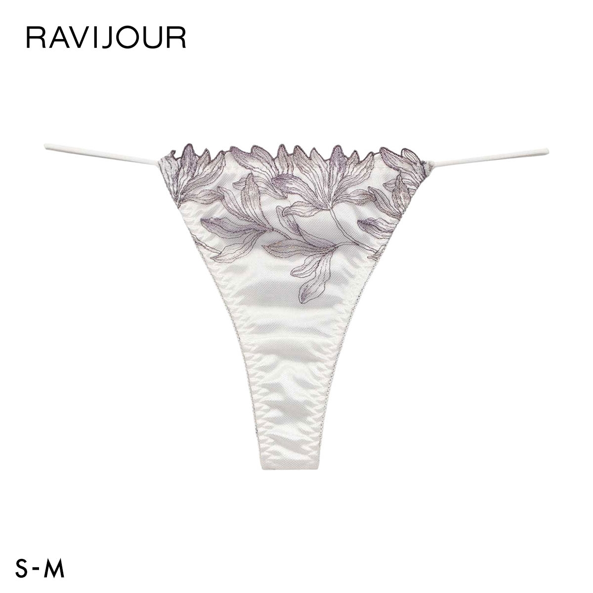ラヴィジュール ミストフローラ エンブロイダリー Tバックショーツ ソング タンガ SM セクシー バックレース 透け RAVIJOUR(WH-ホワイト-S)