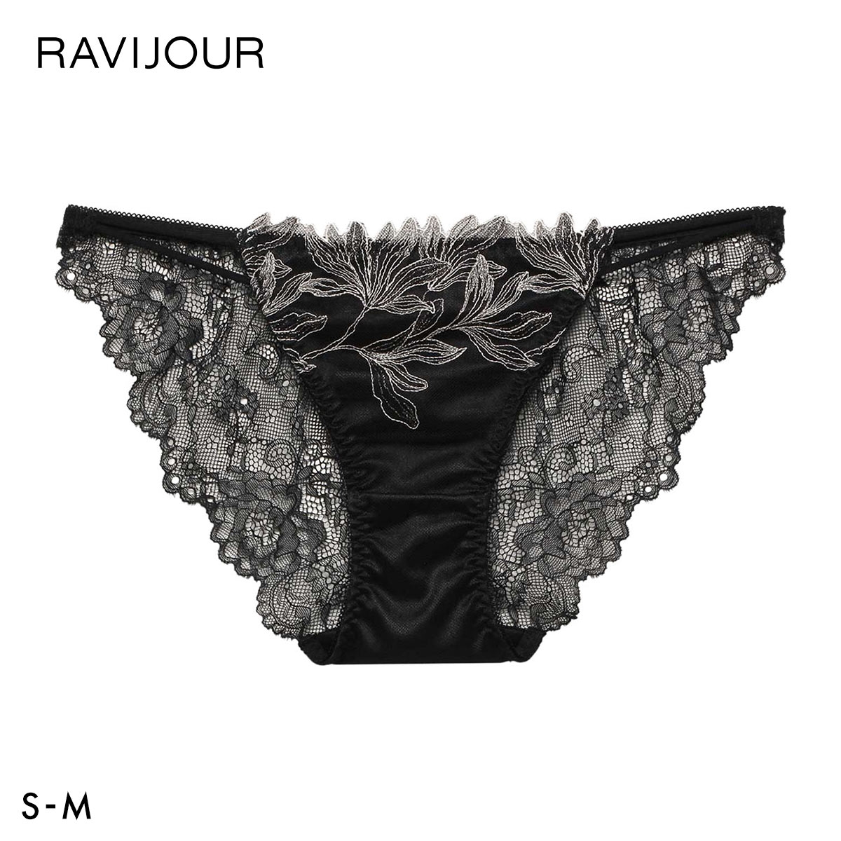 ラヴィジュール ミストフローラ ストレッチレース ノーマルショーツ SM セクシー バックレース 透け RAVIJOUR(BK-ブラック-S)