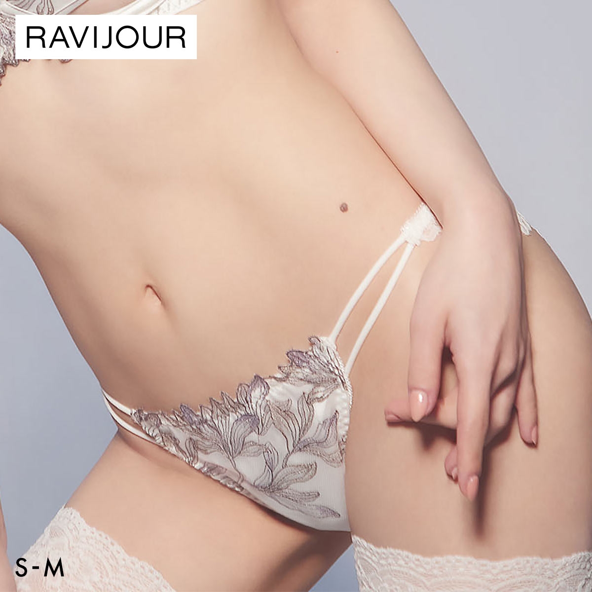ラヴィジュール ミストフローラ ストレッチレース ノーマルショーツ SM セクシー バックレース 透け RAVIJOUR(WH-ホワイト-S)