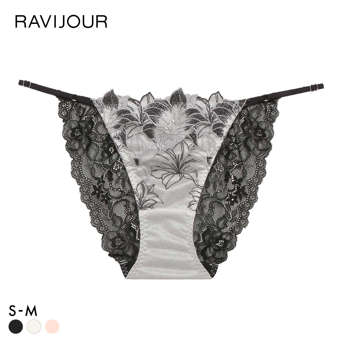 ラヴィジュール エリザベス ストレッチレース ノーマルショーツ SM セクシー バックレース 透け RAVIJOUR(WH-ホワイト-S)