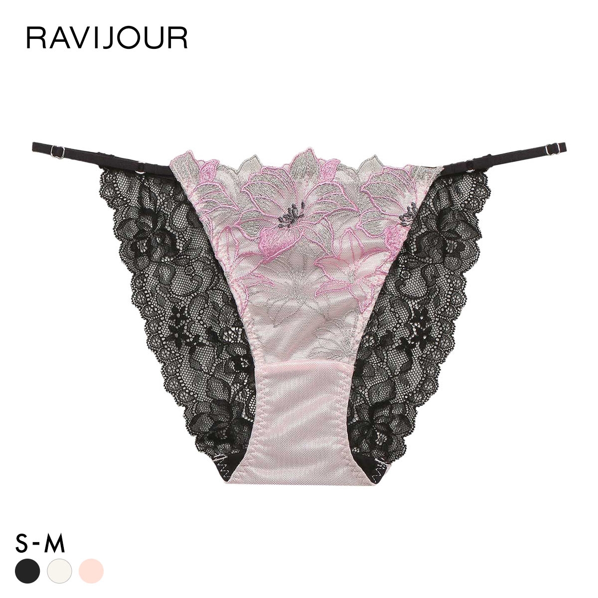 ラヴィジュール エリザベス ストレッチレース ノーマルショーツ SM セクシー バックレース 透け RAVIJOUR(PI-ピンク-S)