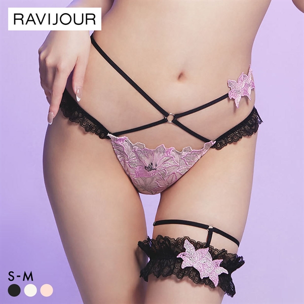 ラヴィジュール エリザベス ショーツ キャットガーター付き SM セクシー バックレース 透け RAVIJOUR