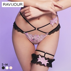 ラヴィジュール エリザベス Tバックショーツ キャットガーター付き ソング タンガ SM セクシー バックレース 透け RAVIJOUR