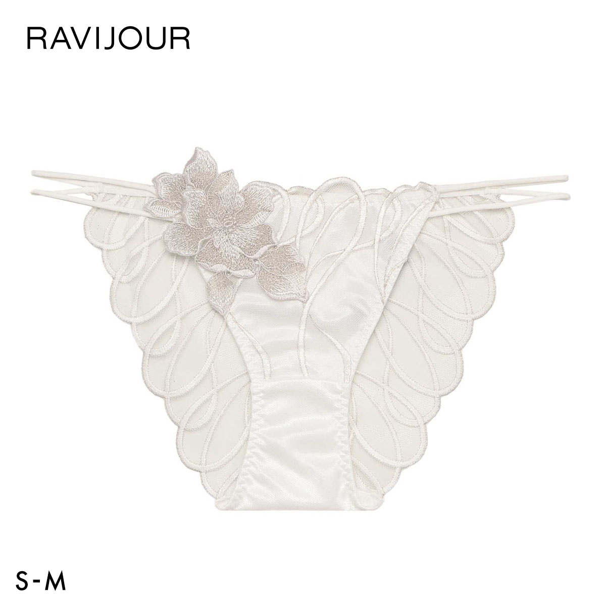 ラヴィジュール コルディア エンブロイダリー ノーマルショーツ SM セクシー バックレース 透け ハイライン HIGHLINE by RAVIJOUR(IV-アイボリー-S)