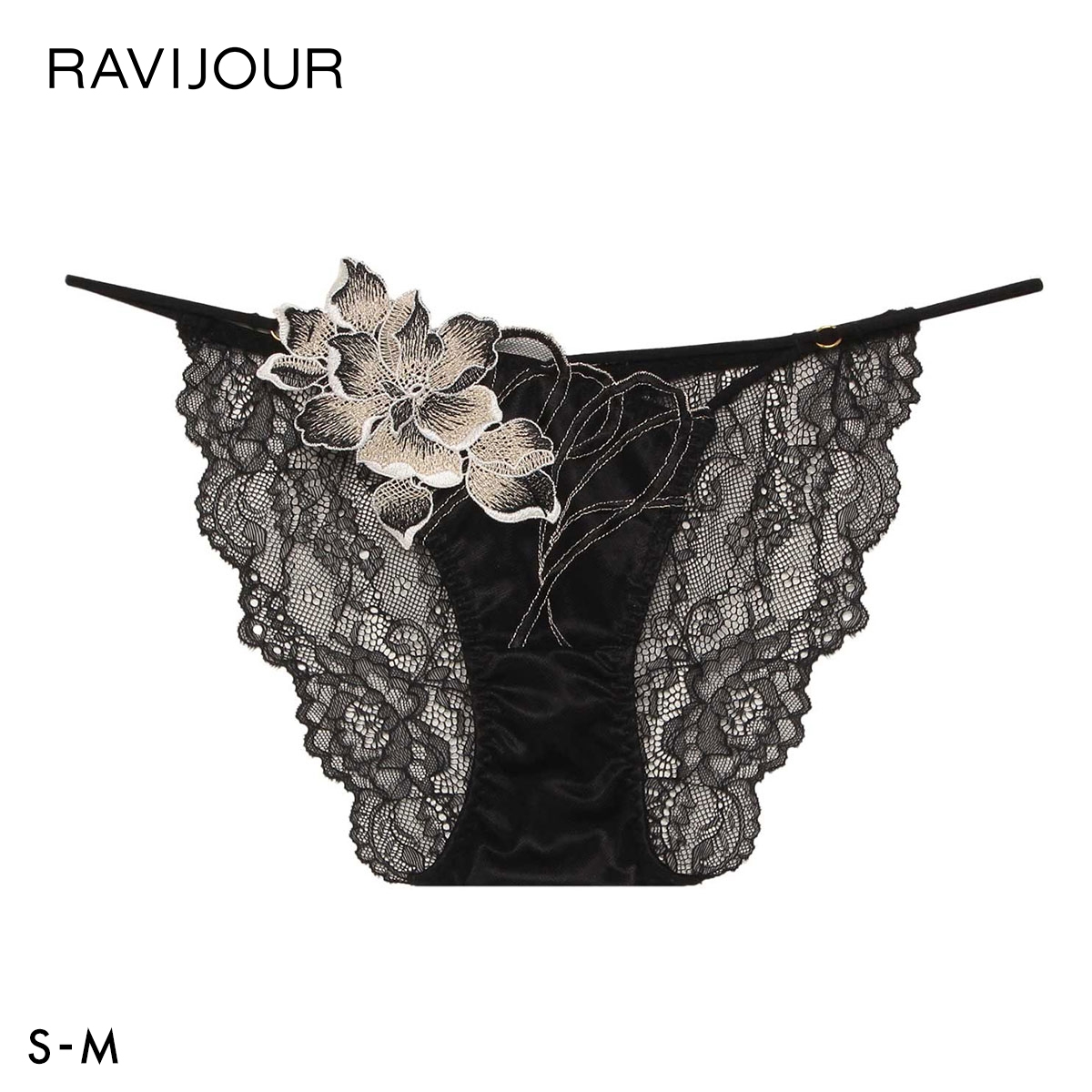 ラヴィジュール コルディア ストレッチレース ノーマルショーツ SM セクシー バックレース 透け ハイライン HIGHLINE by RAVIJOUR(BK-ブラック-S)