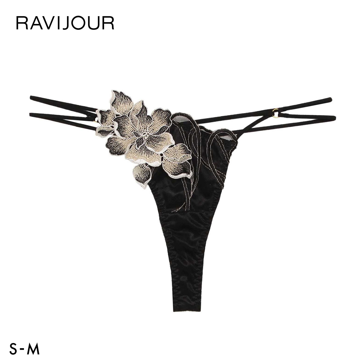 ラヴィジュール コルディア ストレッチレース Tバックショーツ SM セクシー バックレース 透け ハイライン HIGHLINE by RAVIJOUR(BK-ブラック-S)