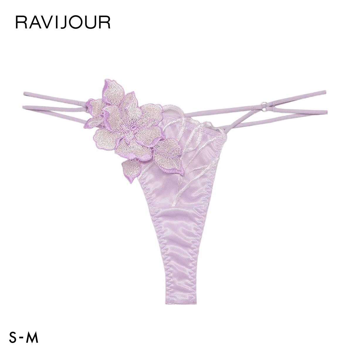 ラヴィジュール コルディア ストレッチレース Tバックショーツ SM セクシー バックレース 透け ハイライン HIGHLINE by RAVIJOUR(PU-パープル-S)
