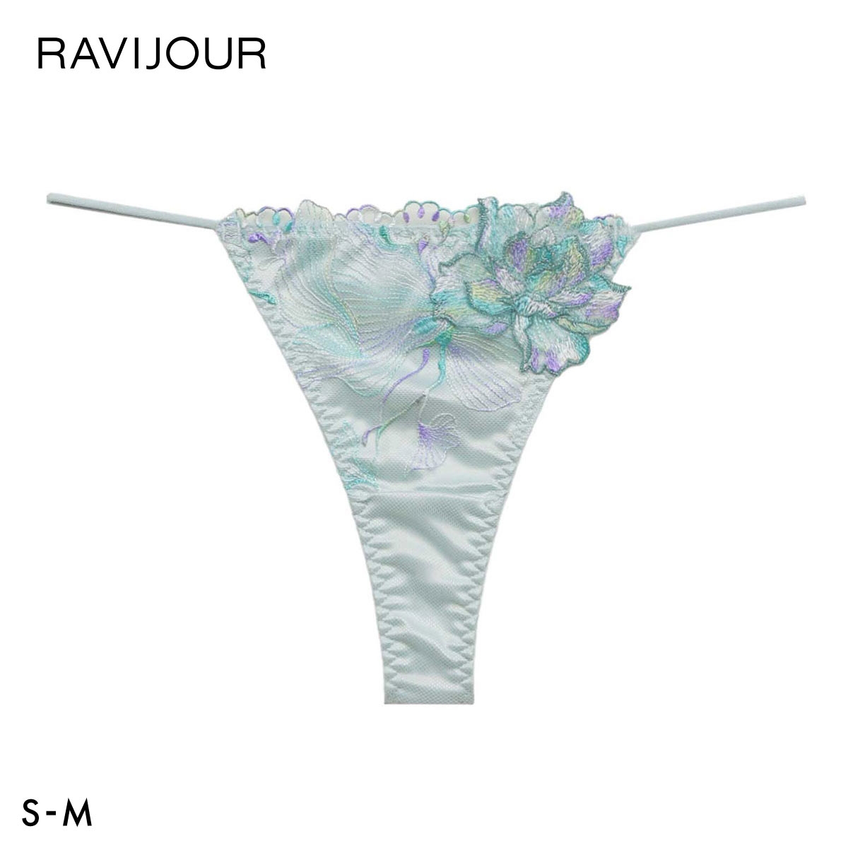 ラヴィジュール オーバーフラワー エンブロイダリーレース Tバックショーツ SM セクシー バックレース 透け RAVIJOUR(MI-ミント-S)