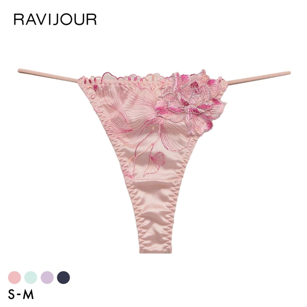 ラヴィジュール オーバーフラワー エンブロイダリーレース Tバックショーツ SM セクシー バックレース 透け RAVIJOUR