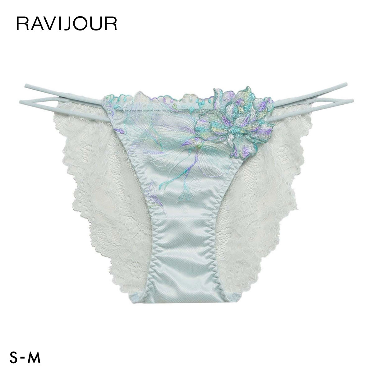 ラヴィジュール オーバーフラワー ストレッチレース ノーマルショーツ SM セクシー バックレース 透け RAVIJOUR(MI-ミント-S)