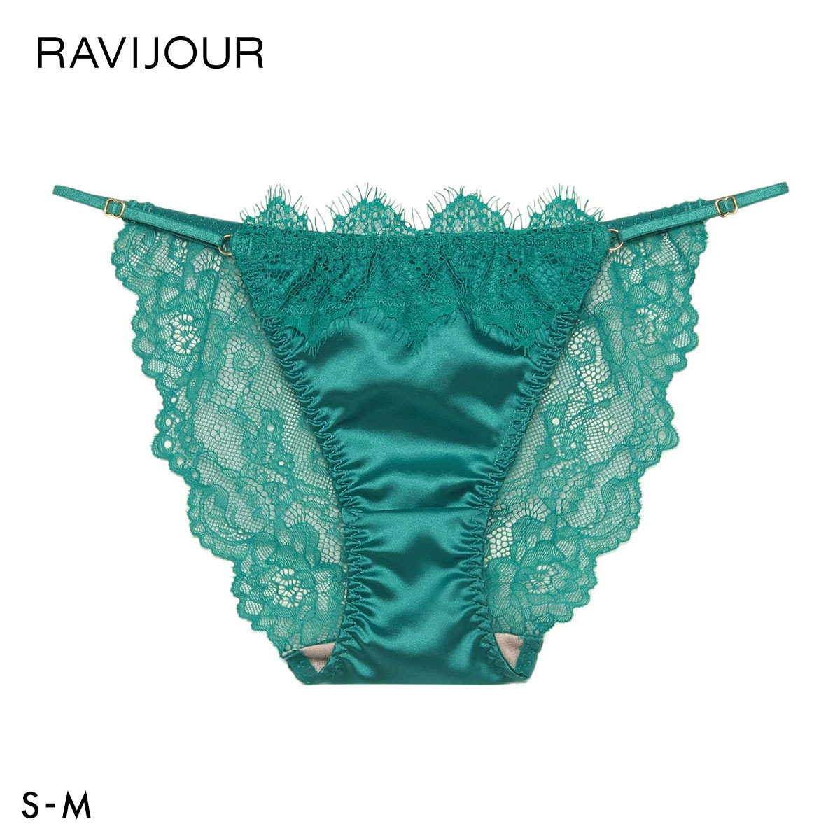 ラヴィジュール ソレーヌ ストレッチレース ノーマルショーツ SM セクシー バックレース 透け RAVIJOUR(GR-グリーン-S)