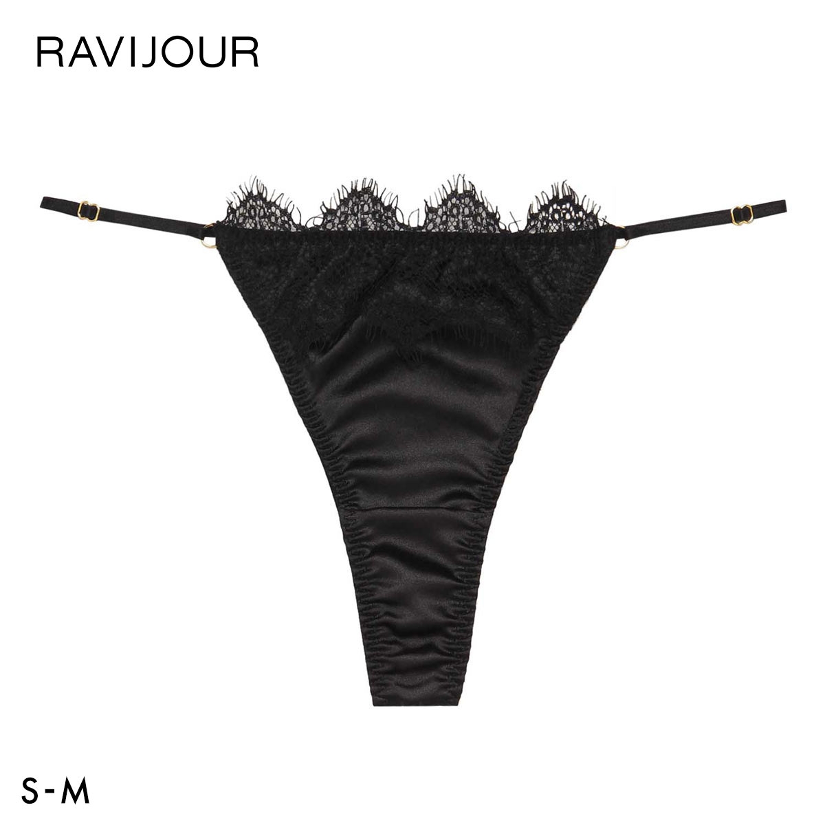 ラヴィジュール ソレーヌ ストレッチレース Tバックショーツ SM セクシー バックレース 透け RAVIJOUR(BK-ブラック-S)