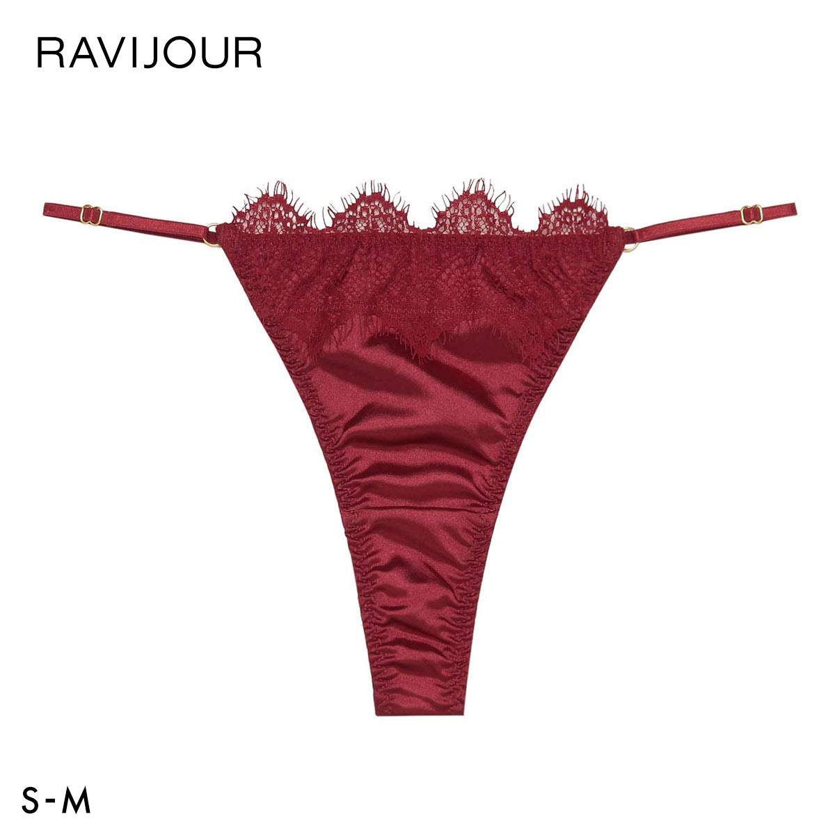 ラヴィジュール ソレーヌ ストレッチレース Tバックショーツ SM セクシー バックレース 透け RAVIJOUR(RE-レッド-S)