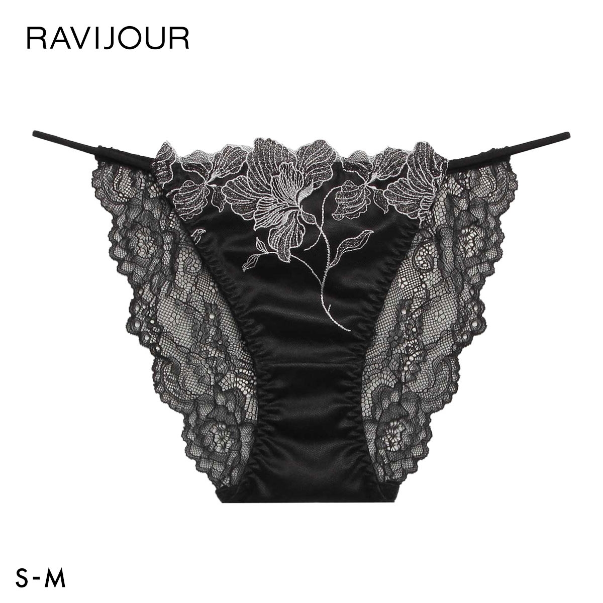 ラヴィジュール ラナルミエル ストレッチレース ノーマルショーツ SM セクシー バックレース 透け RAVIJOUR(BK-ブラック-S)
